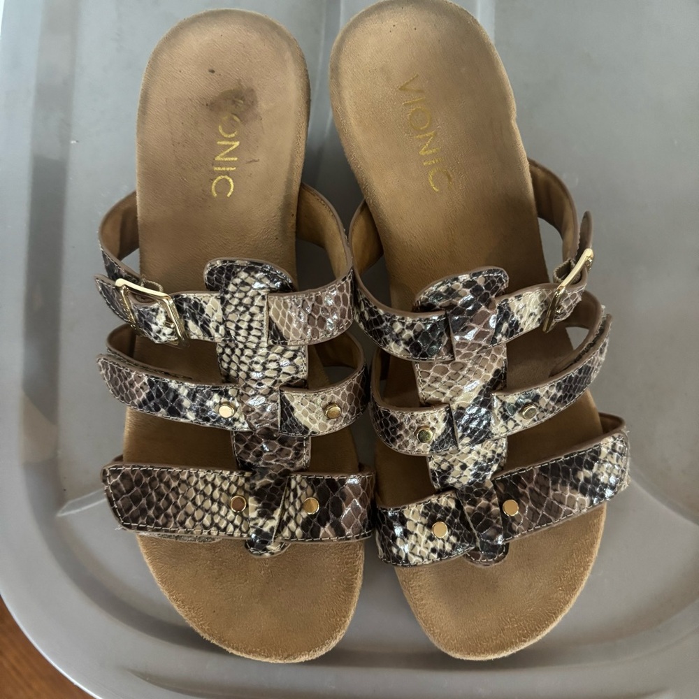 Vionic Wedge Sandals with Intricate Straps